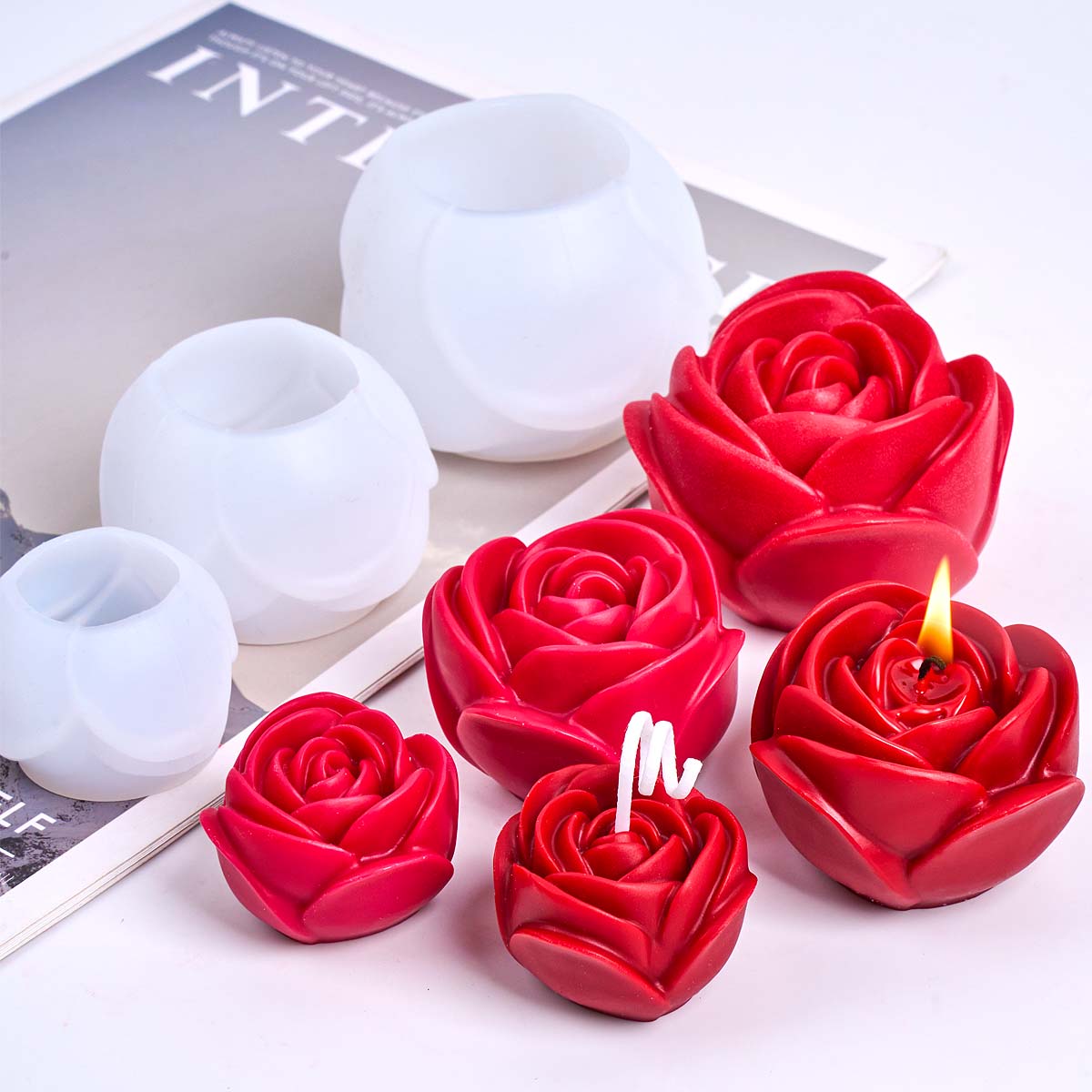 Resin Craft Ideas - 3D Flower Shape Silicone Candle Mold