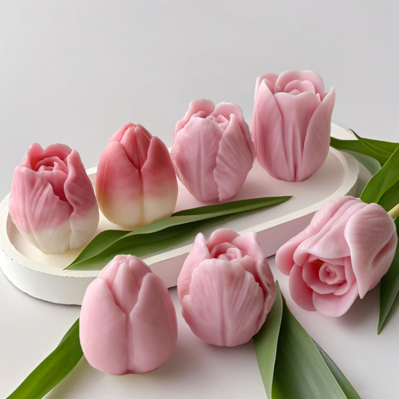 Resin Craft Ideas - 2026 New 3D Tulip Silicone Candle