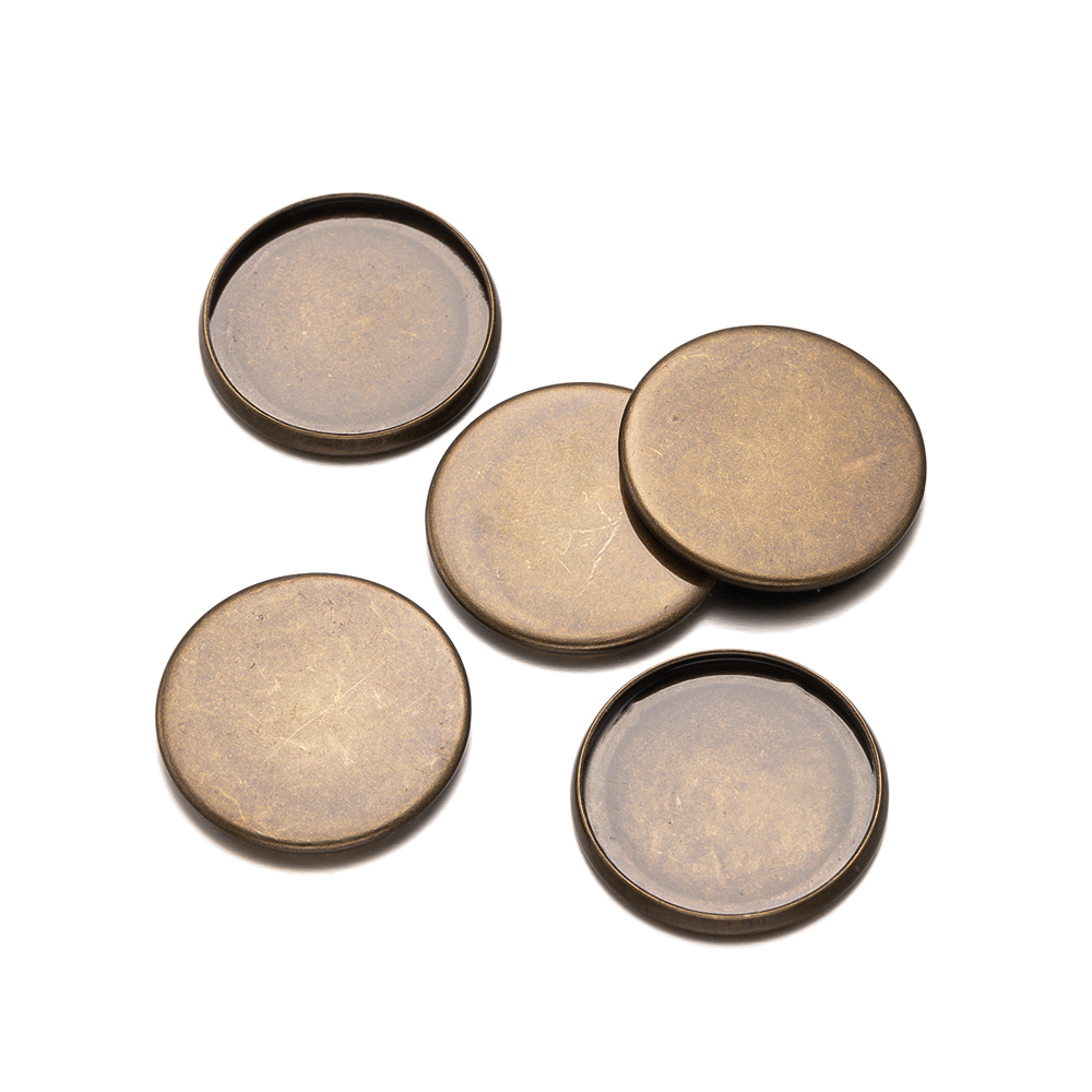 20pcs Antique Bronze Flat Roun - Bezels Set Pendant review and price