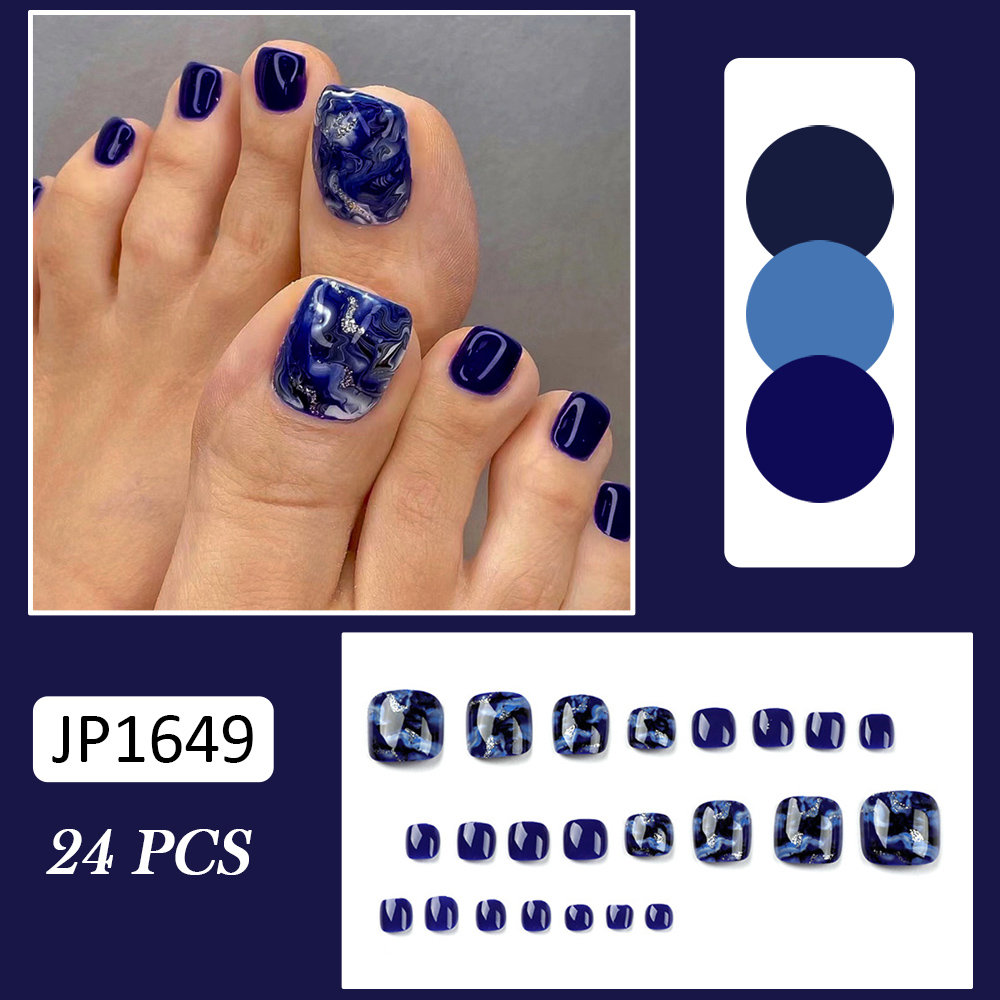24pcs Glossy Blue False Toenai - Resin Craft Material review and price