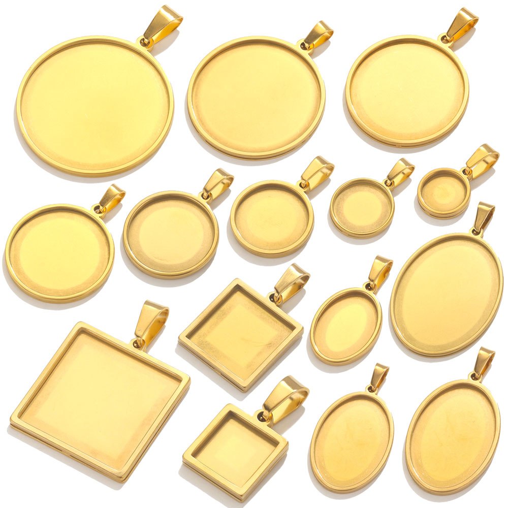 5pcs Stainless Steel Pendant C - Bezels Set Pendant review and price
