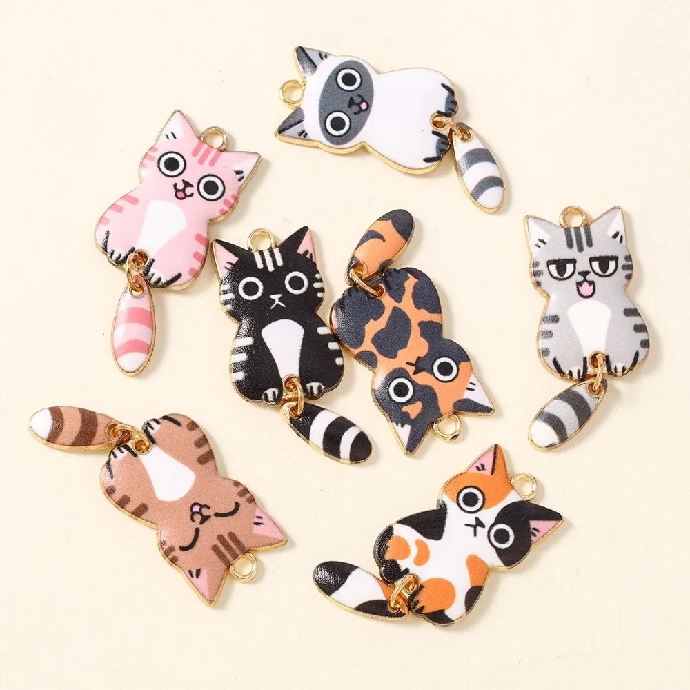 10Pcs 16×39mm Cute Cartoon Cat - Resin Craft Projects review and price