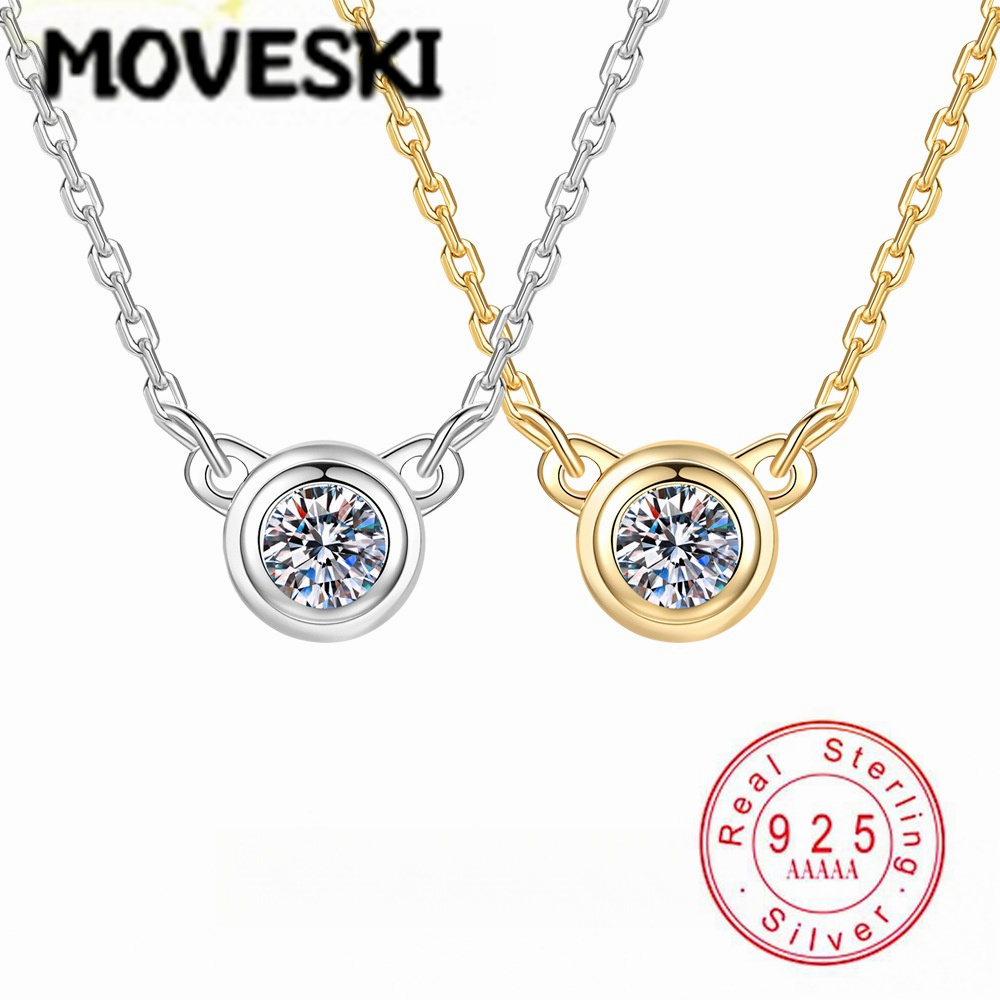 S925 Sterling Silver Moissanit - Bezels Set Pendant review and price