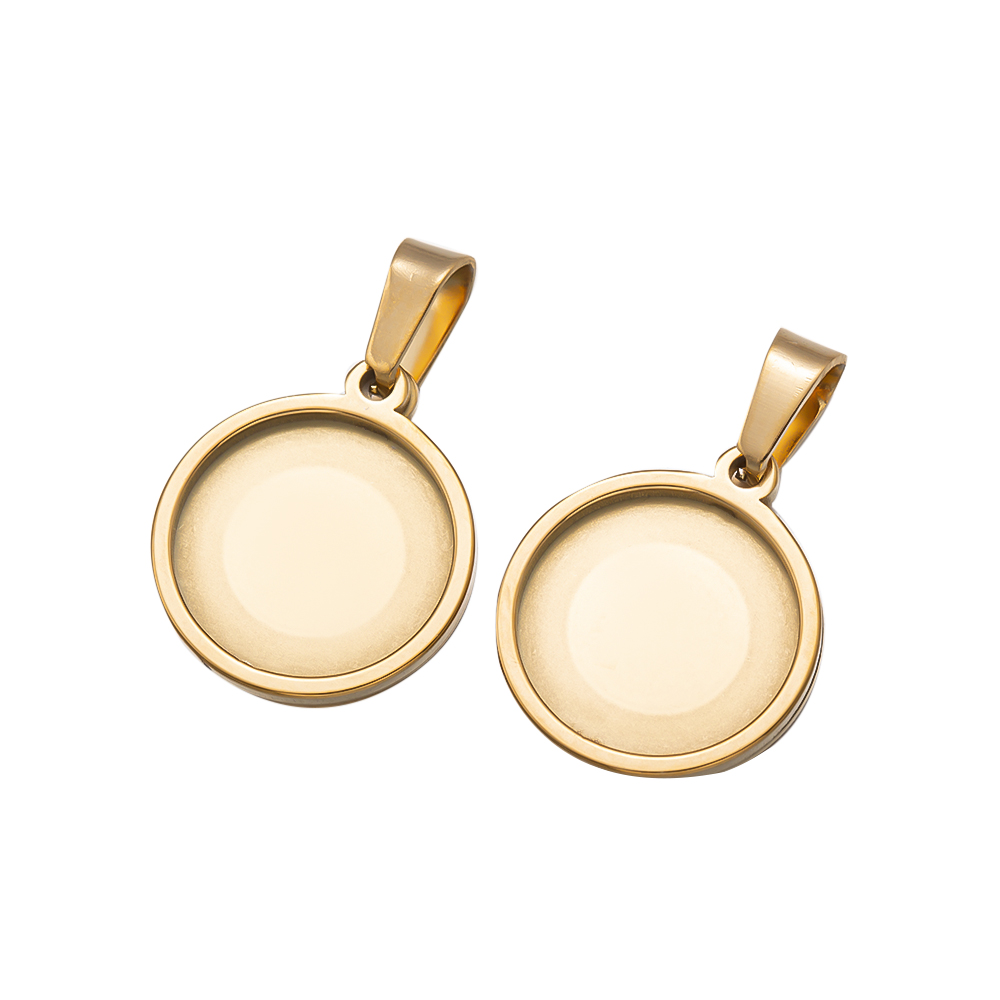 5Pcs/Lot Stainless Steel Round - Bezels Set Pendant review and price