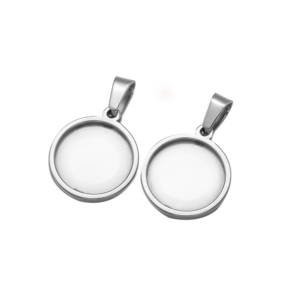 5Pcs/Lot Stainless Steel Round - Bezels Set Pendant review and price